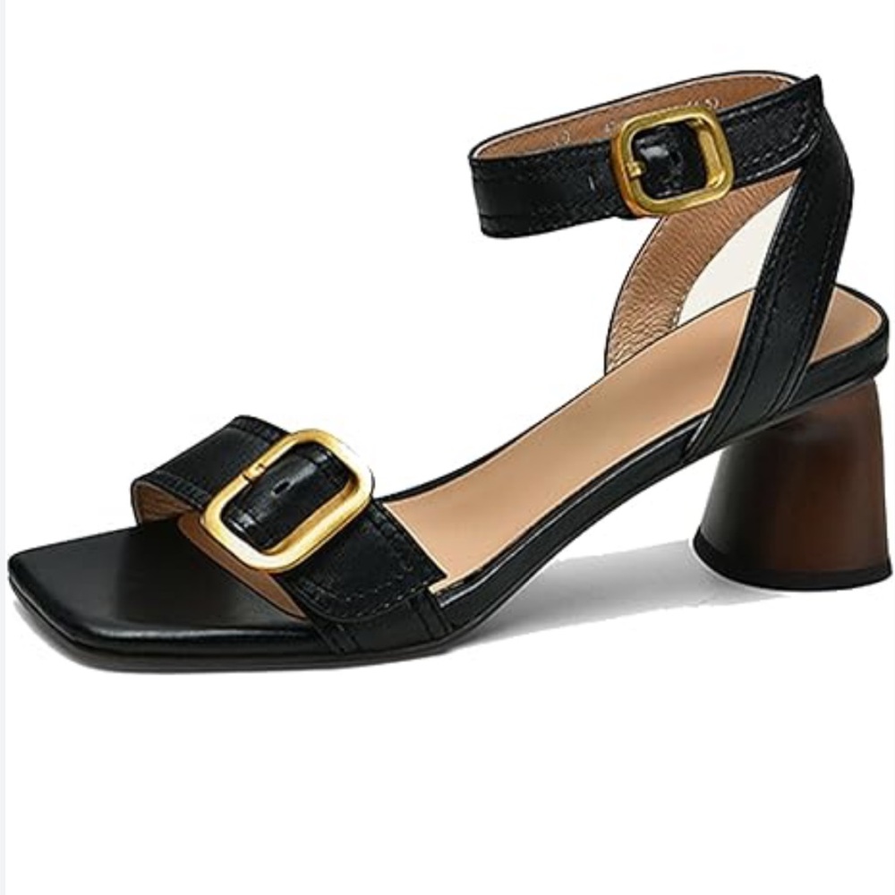 ASOS Black Croc-Embossed Heeled Sandals - Picture 5 of 10